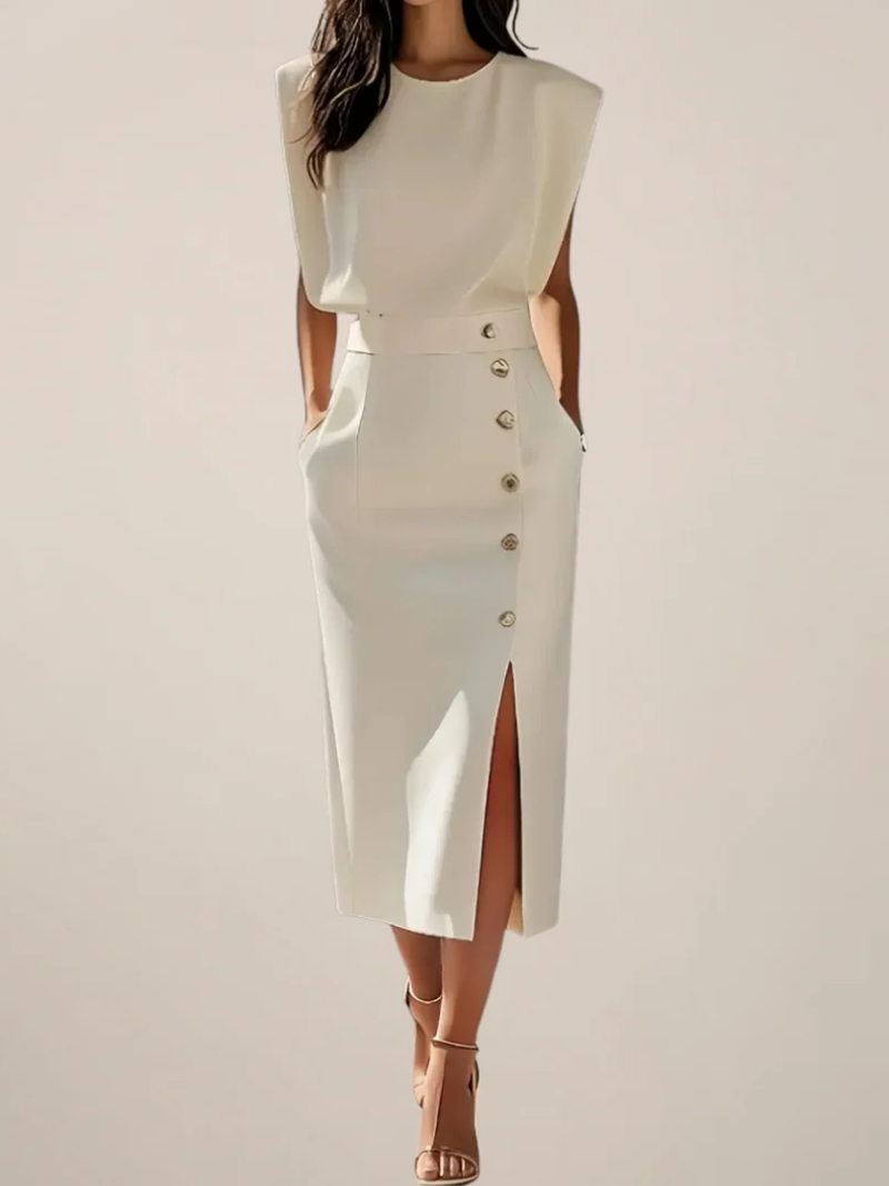 Abito Midi Elegante con Spacco Laterale per Donne - Stile Raffinato per l'Estate 1