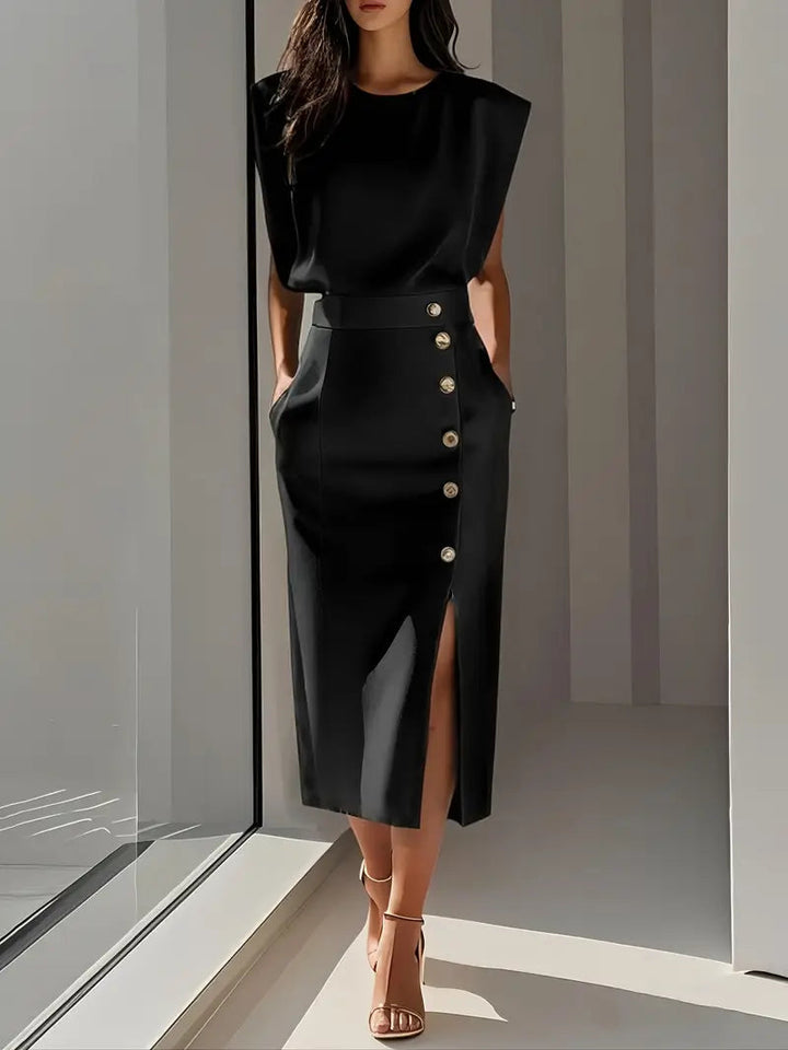 Abito Midi Elegante con Spacco Laterale per Donne - Stile Raffinato per l'Estate 4