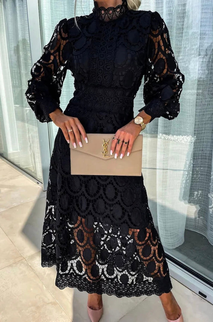Abito Midi Elegante in Pizzo per Cerimonia - Look Raffinato per Occasioni Speciali 2