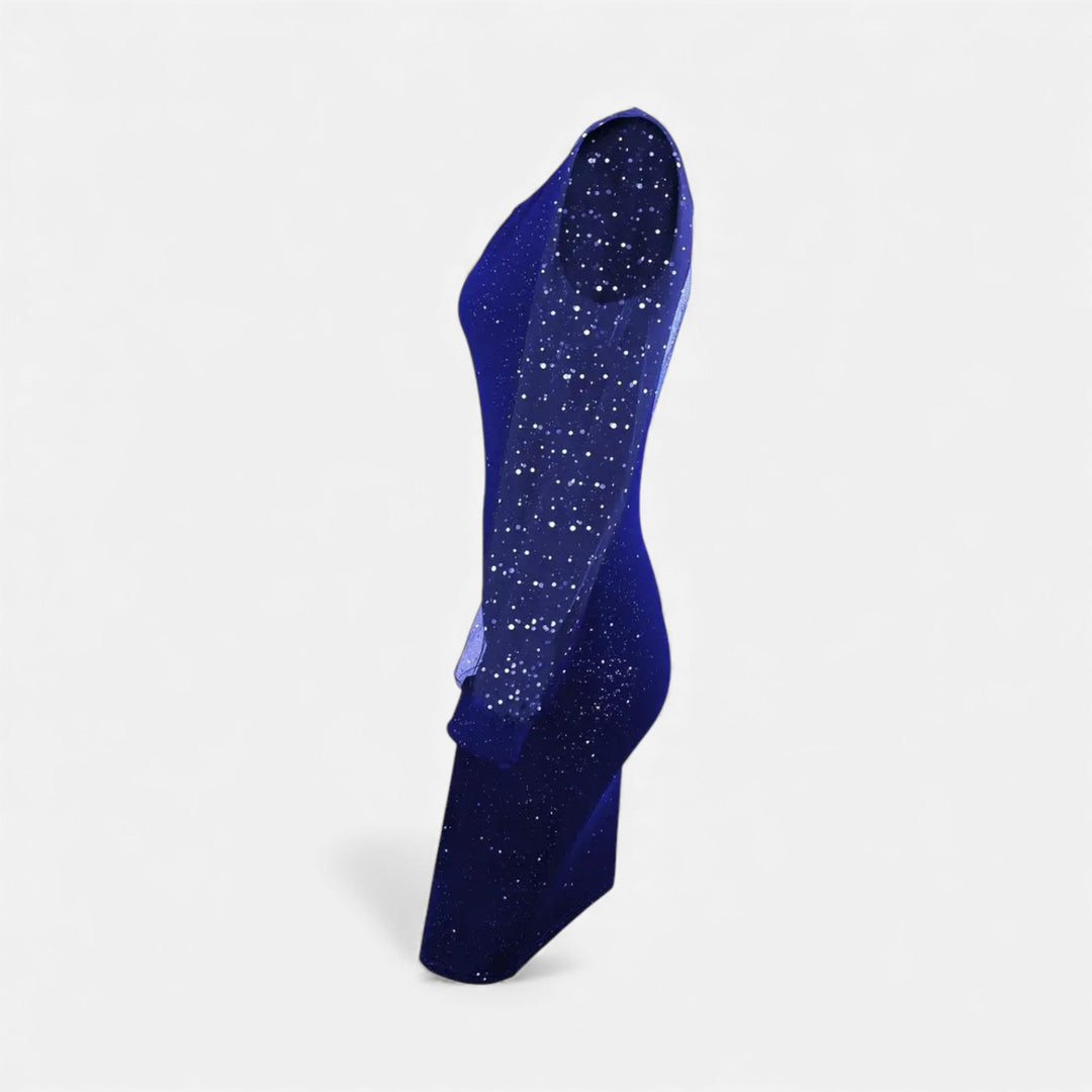 Abito aderente da donna con scollo a V e finiture in paillettes | Capodanno 2