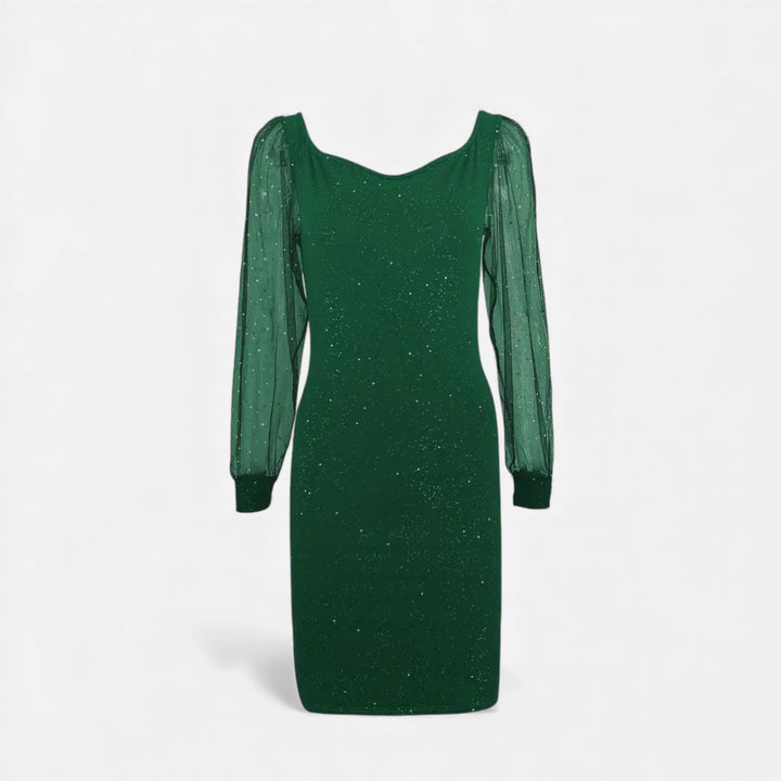Abito aderente da donna con scollo a V e finiture in paillettes | Capodanno 4