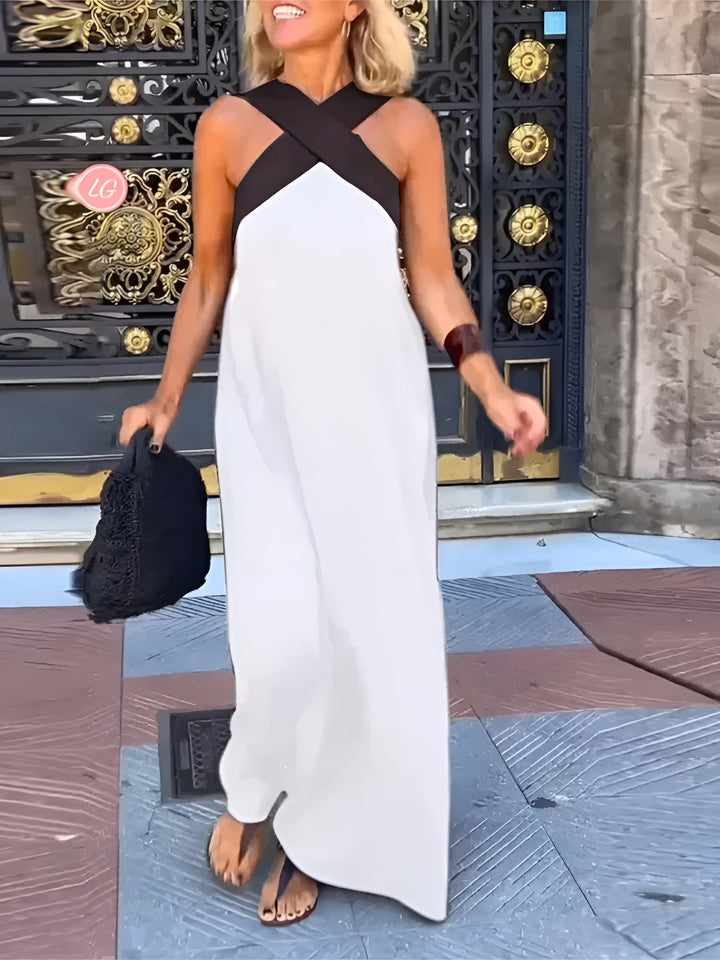 Abito lungo incrociato elegante e traspirante per donne - Maxi dress estivo 1