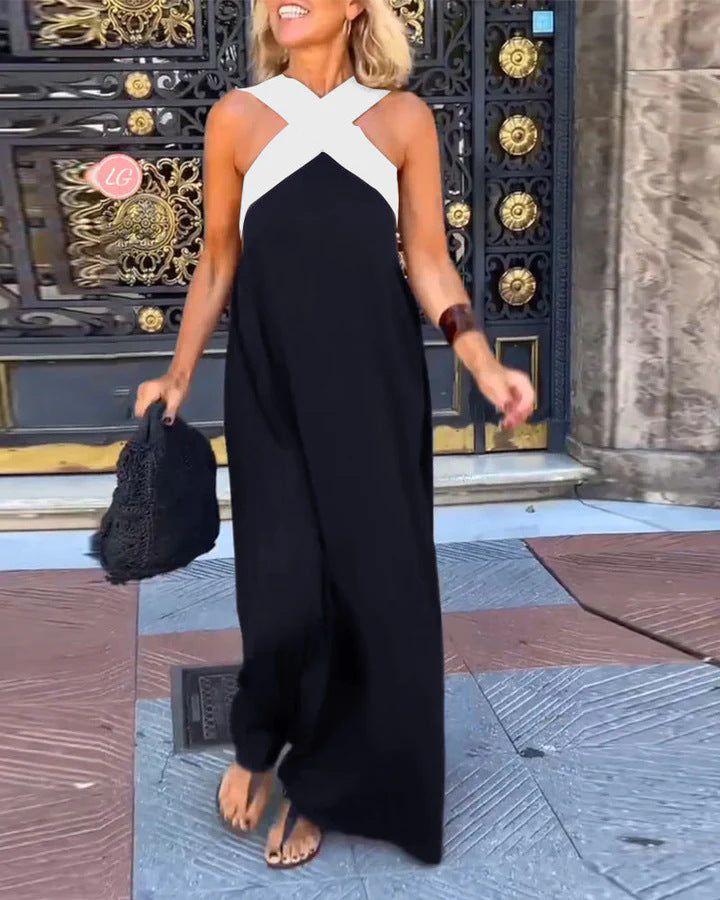Abito lungo incrociato elegante e traspirante per donne - Maxi dress estivo 8