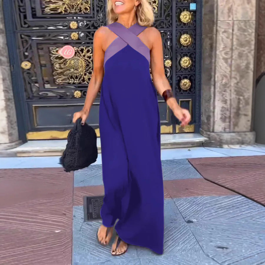 Abito lungo incrociato elegante e traspirante per donne - Maxi dress estivo 9