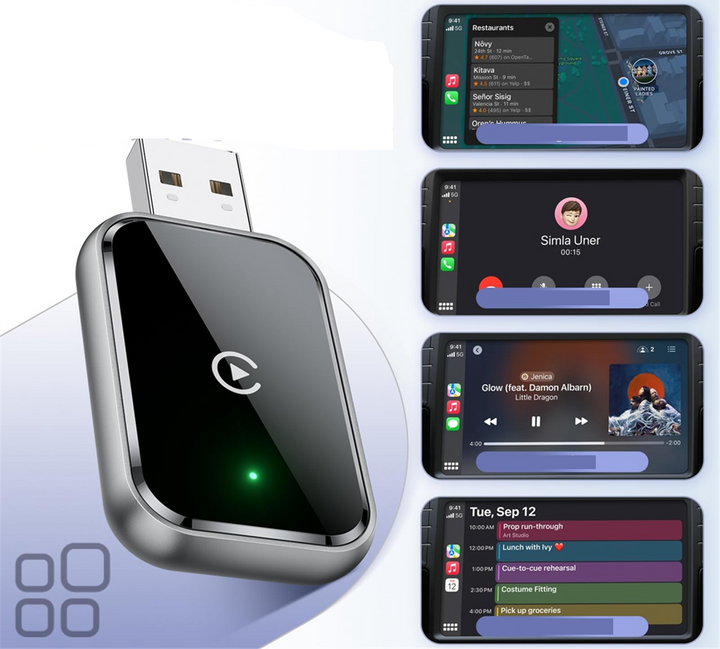 Adattatore Wireless CarPlay – Convertitore Mini USB e USB-C da connessione cablata a wireless 2