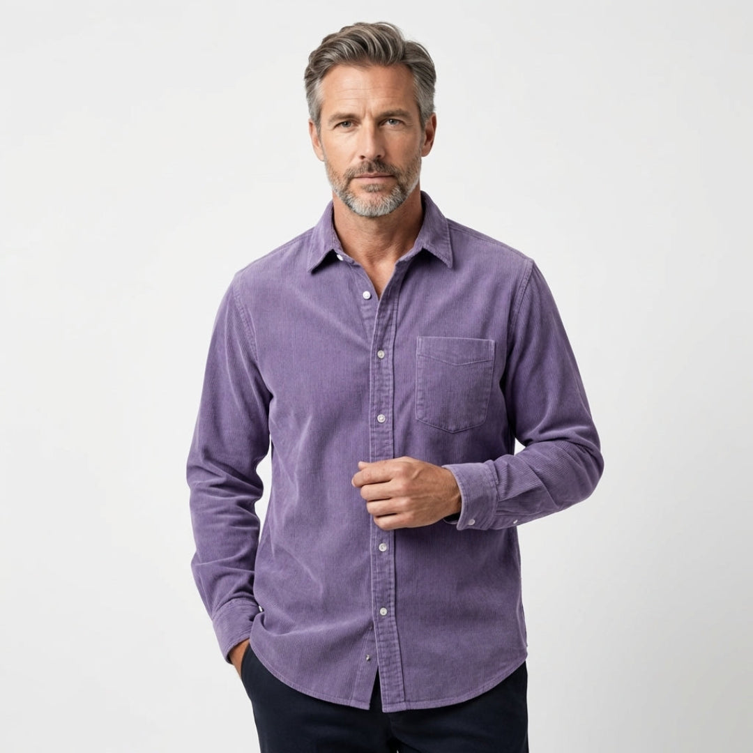 Adriano | Elegante Camicia Uomo in Velluto a Coste Regular Fit 2