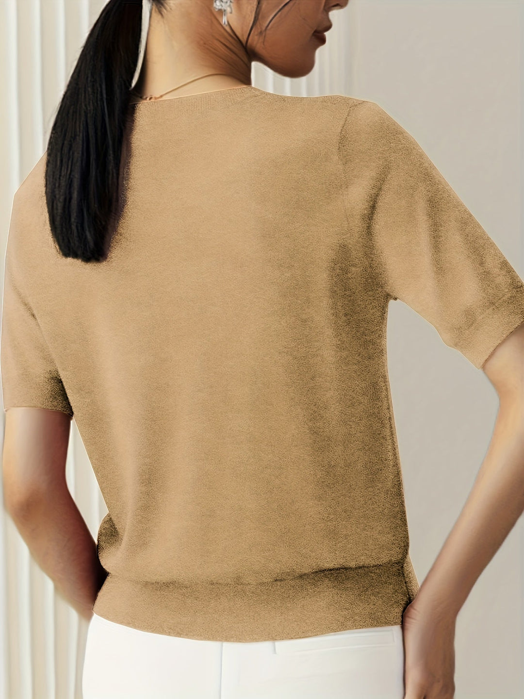 Maglietta Donna Maglia Manica Corta Stile Casual Elegante