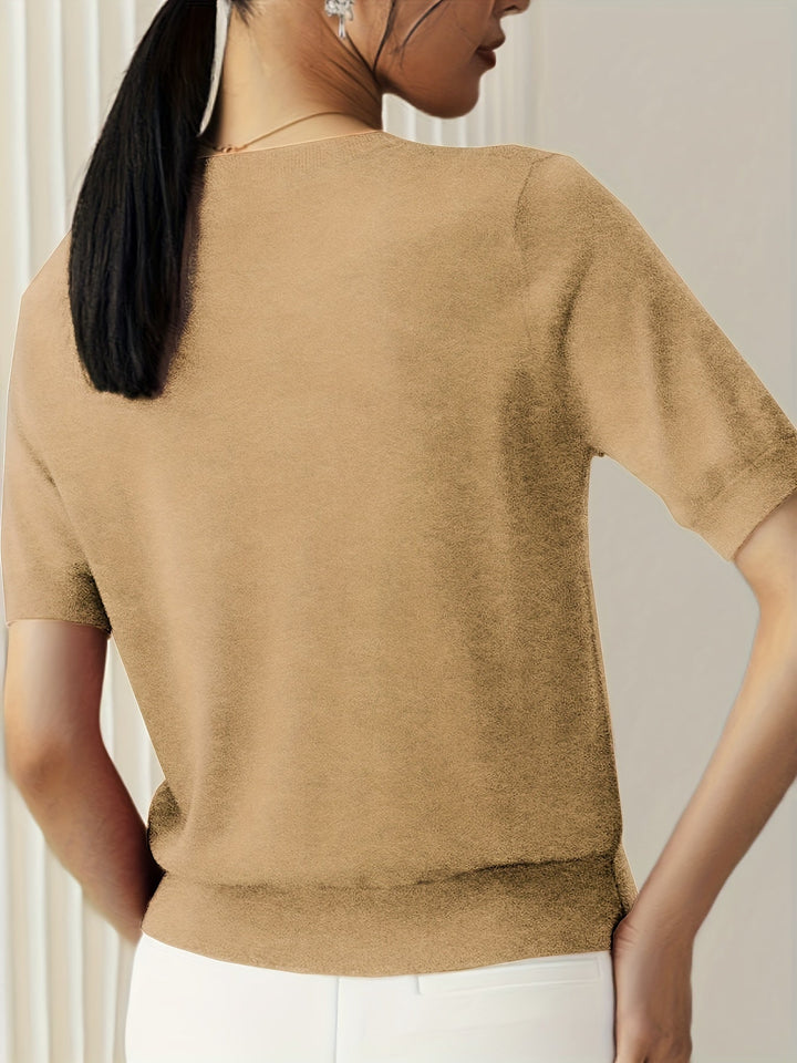 Maglietta Donna Maglia Manica Corta Stile Casual Elegante