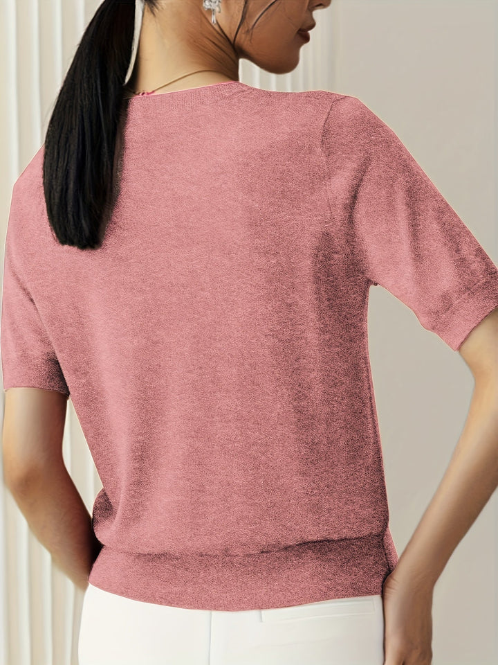 Maglietta Donna Maglia Manica Corta Stile Casual Elegante