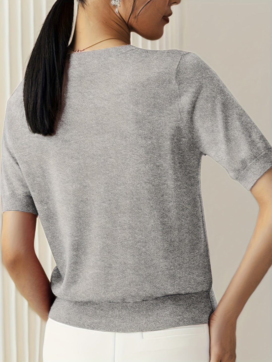 Maglietta Donna Maglia Manica Corta Stile Casual Elegante