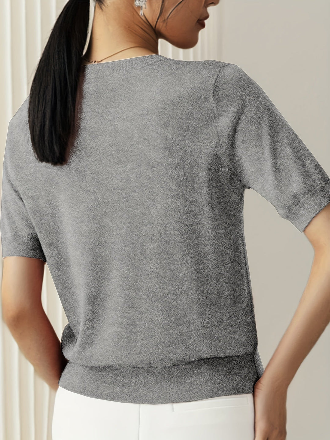 Maglietta Donna Maglia Manica Corta Stile Casual Elegante