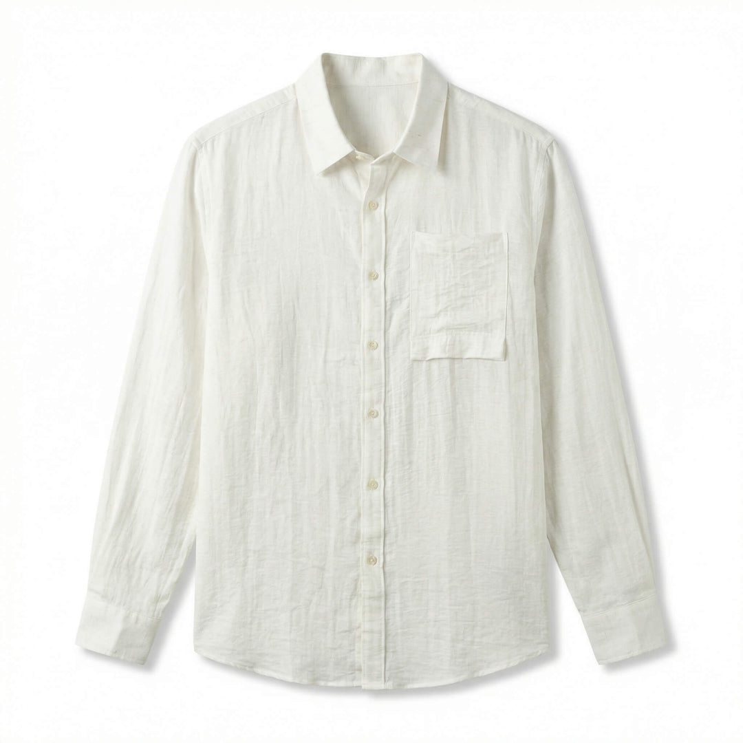 Allegra | Elegante Camicia di Lino Uomo con Tasca e Maniche Lunghe 9