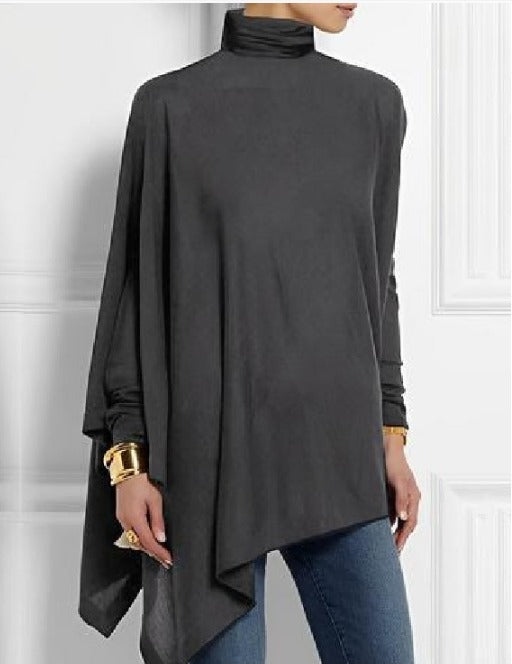 Allegra | Top Asimmetrico in Pile Grigio