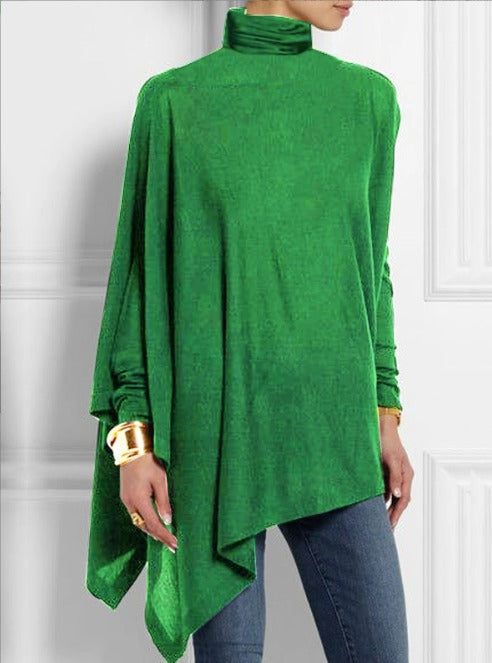 Allegra | Top Asimmetrico in Pile Verde