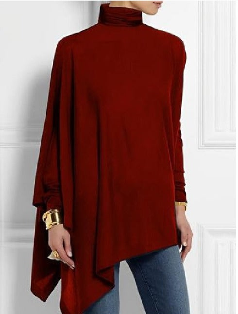 Allegra | Top Asimmetrico in Pile Rosso