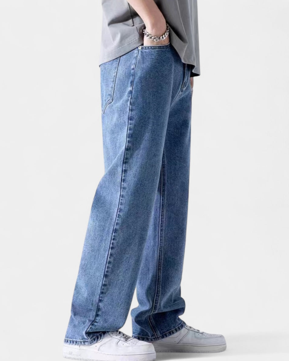 Altrio | Jeans a Gamba Dritta Comfort Denim Morbido Blu navy