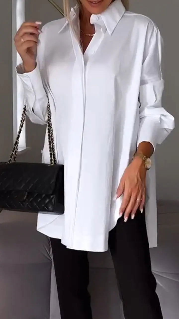 Amira | Camicia Invernale Maniche Lunghe Risvolto