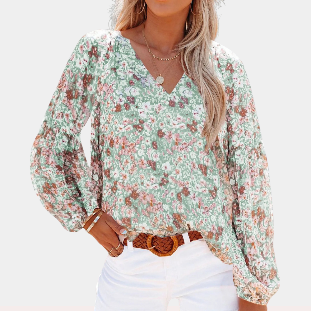 Blusa Donna Maniche Lunghe Tessuto Leggero Estiva