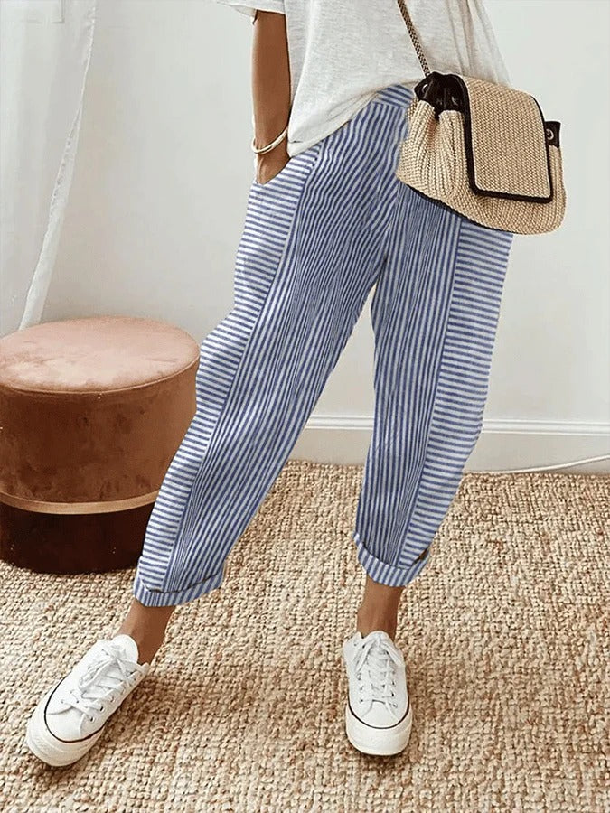 Pantaloni Donna Leggeri Tessuto Morbido Vestibilità Comoda - Vesarelli