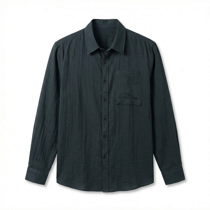 Antibes | Elegante Camicia Lino Uomo a Maniche Lunghe con Tasca 5