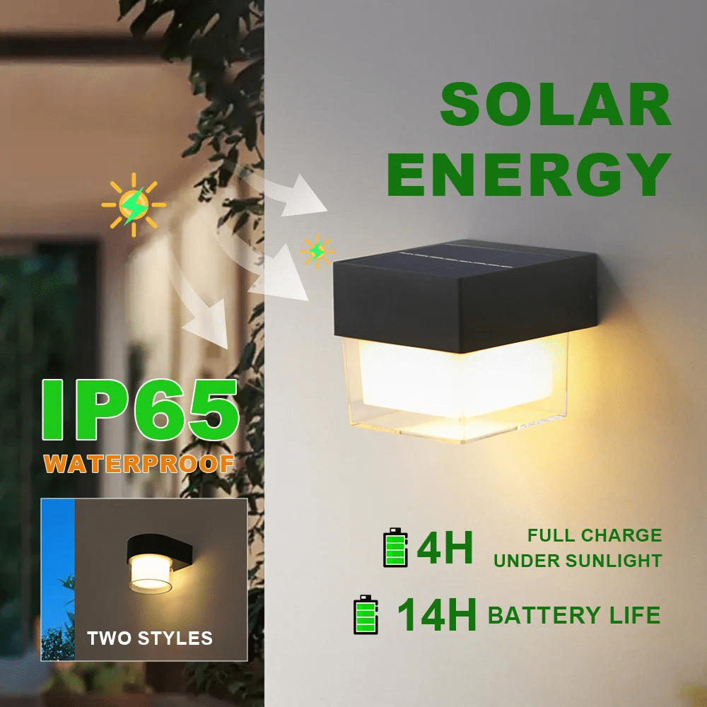 Applique Solare Esterni LED Impermeabile Design Moderno IP65 - Vesarelli