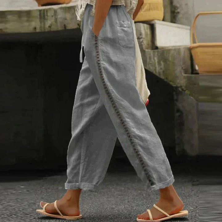 Pantaloni Donna Casual Tessuto Morbido Vestibilità Regular