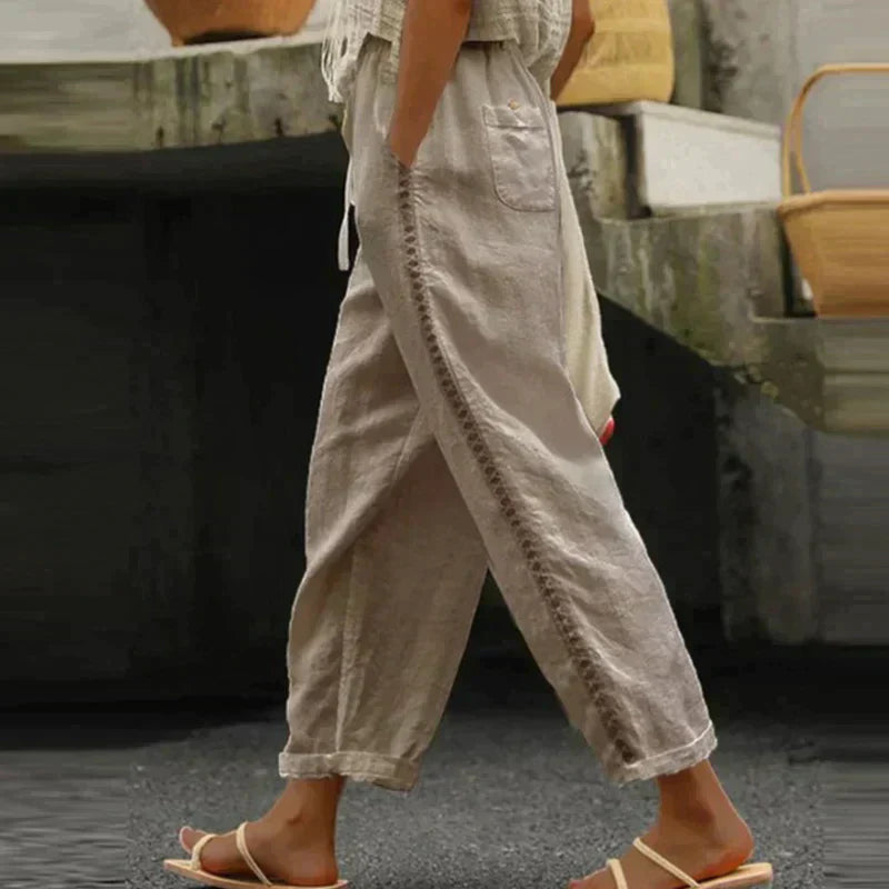 Pantaloni Donna Casual Tessuto Morbido Vestibilità Regular - Vesarelli