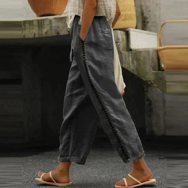 Pantaloni Donna Casual Tessuto Morbido Vestibilità Regular