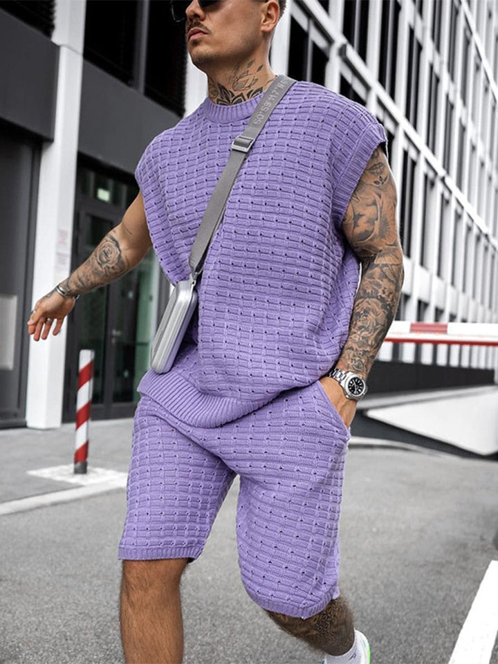 Completo Estivo Uomo Maglia Cotone Shorts Comodi