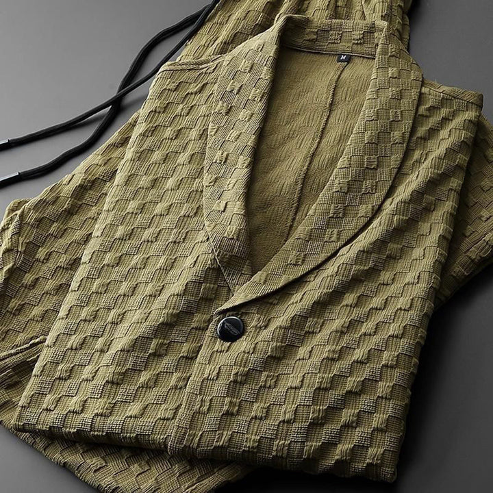 Completo Estivo Uomo Jacquard Pantaloni Eleganti