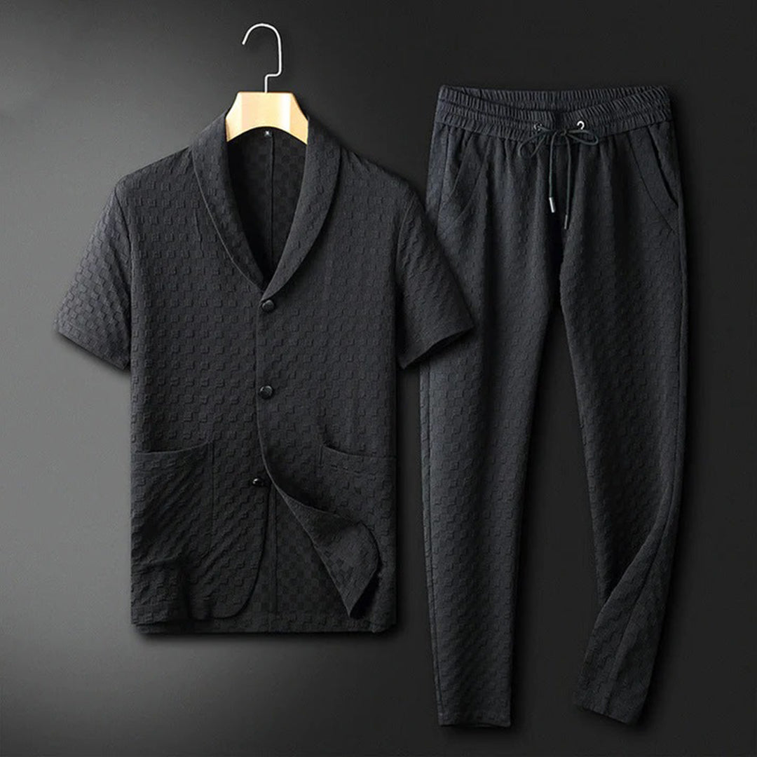 Completo Estivo Uomo Jacquard Pantaloni Eleganti