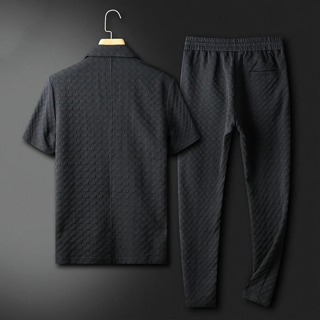 Completo Estivo Uomo Jacquard Pantaloni Eleganti