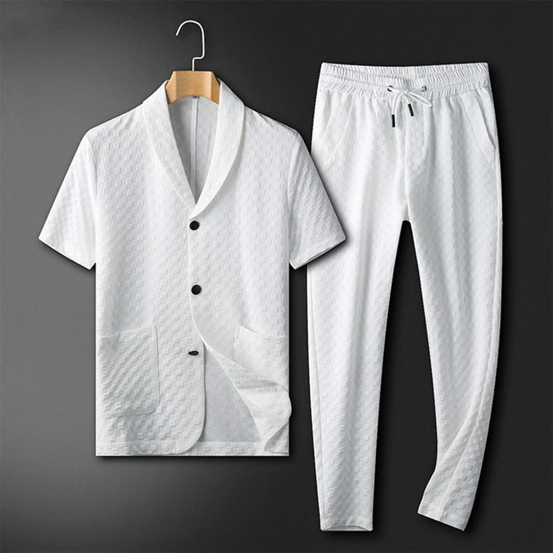 Completo Estivo Uomo Jacquard Pantaloni Eleganti