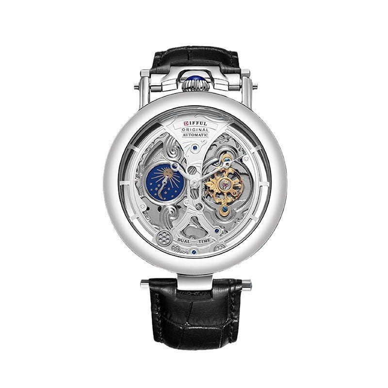 Aurelio | Elegante Orologio Uomo Scheletrato Automatico con Cinturino in Pelle 3