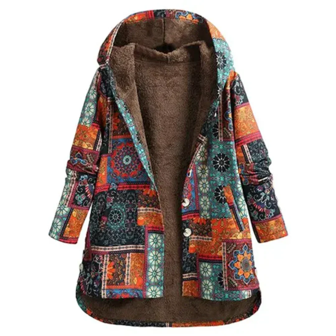 Giacca Donna Patchwork Boho con Cappuccio Estiva Leggera - Vesarelli