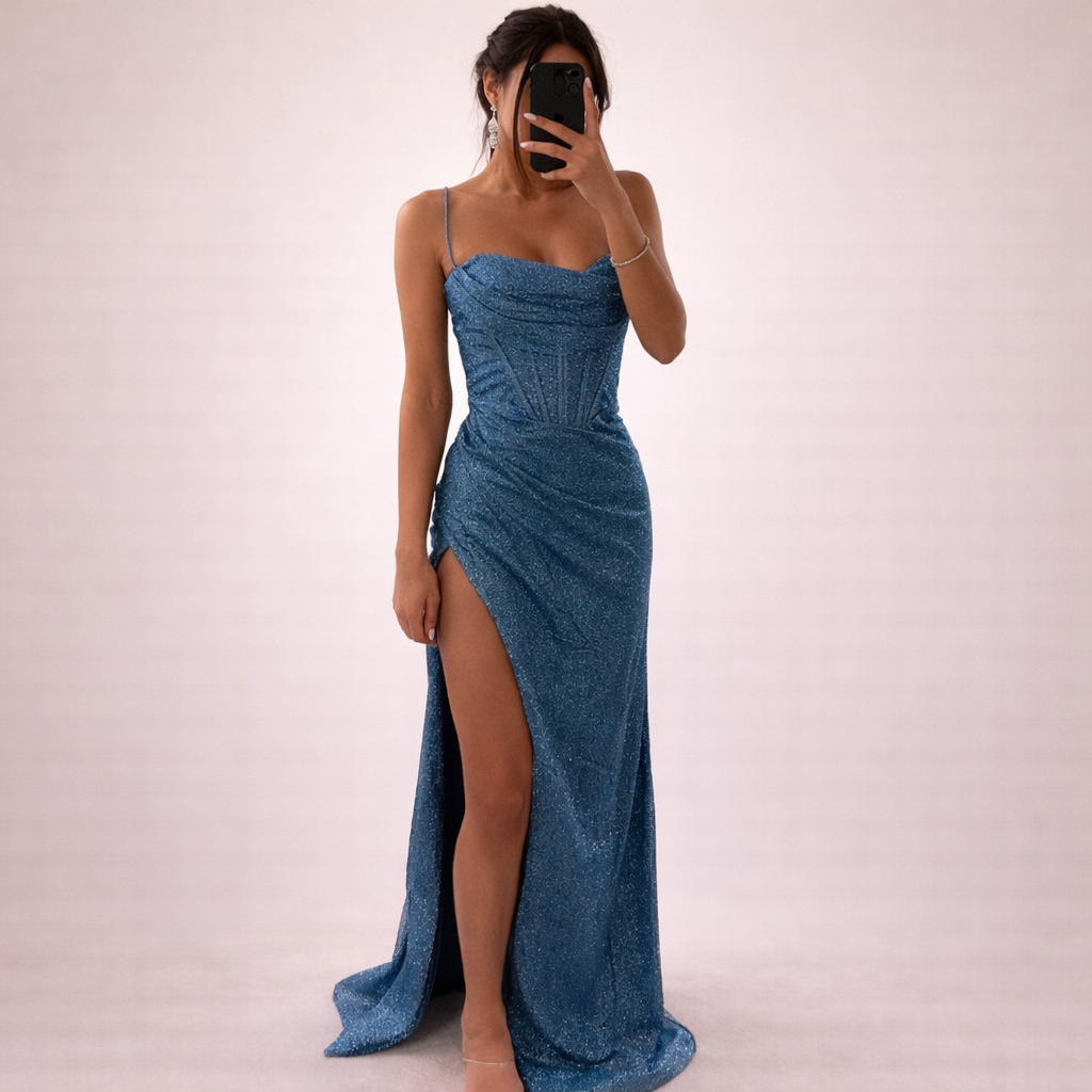 Aurora | Abito Lungo Elegante con Paillettes e Corsetto Valorizzante 1