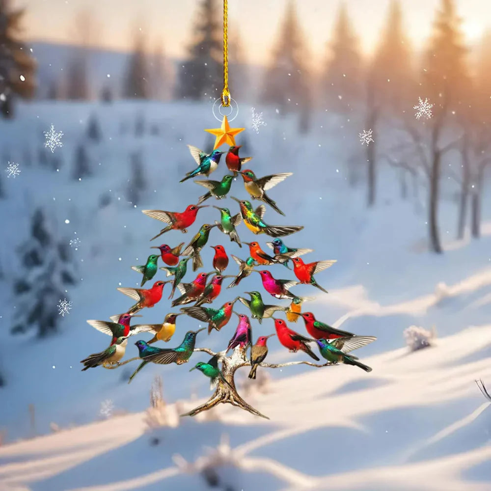 AvianDelight | Ornamento a forma di uccello colorato per la decorazione dell'albero di Natale 1