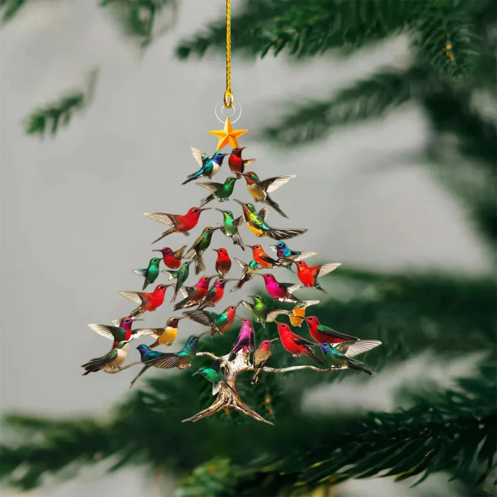 AvianDelight | Ornamento a forma di uccello colorato per la decorazione dell'albero di Natale 2