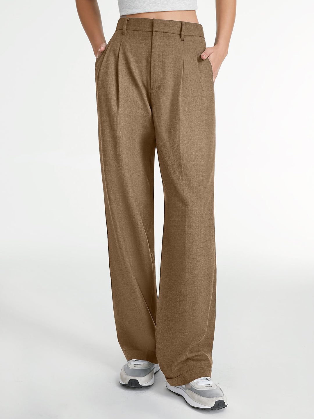 Pantaloni Uomo Sartoriali Tessuto Classico Gamba Dritta