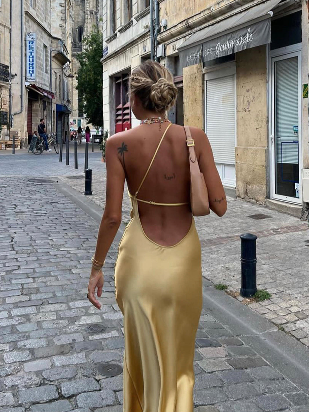 Abito Lungo Donna Schiena Scoperta Spacco Elegante