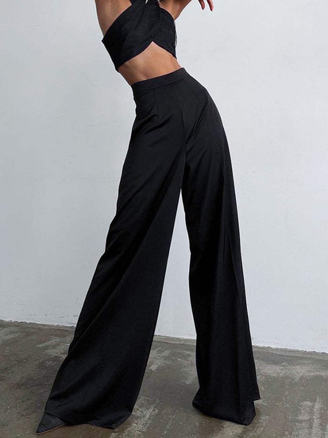 Pantaloni Palazzo Donna in Raso Vestibilità Ampia Eleganti