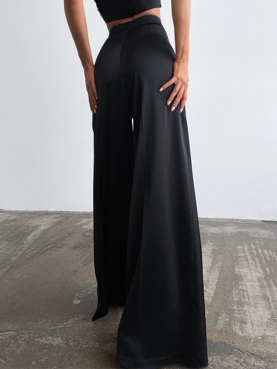 Pantaloni Palazzo Donna in Raso Vestibilità Ampia Eleganti