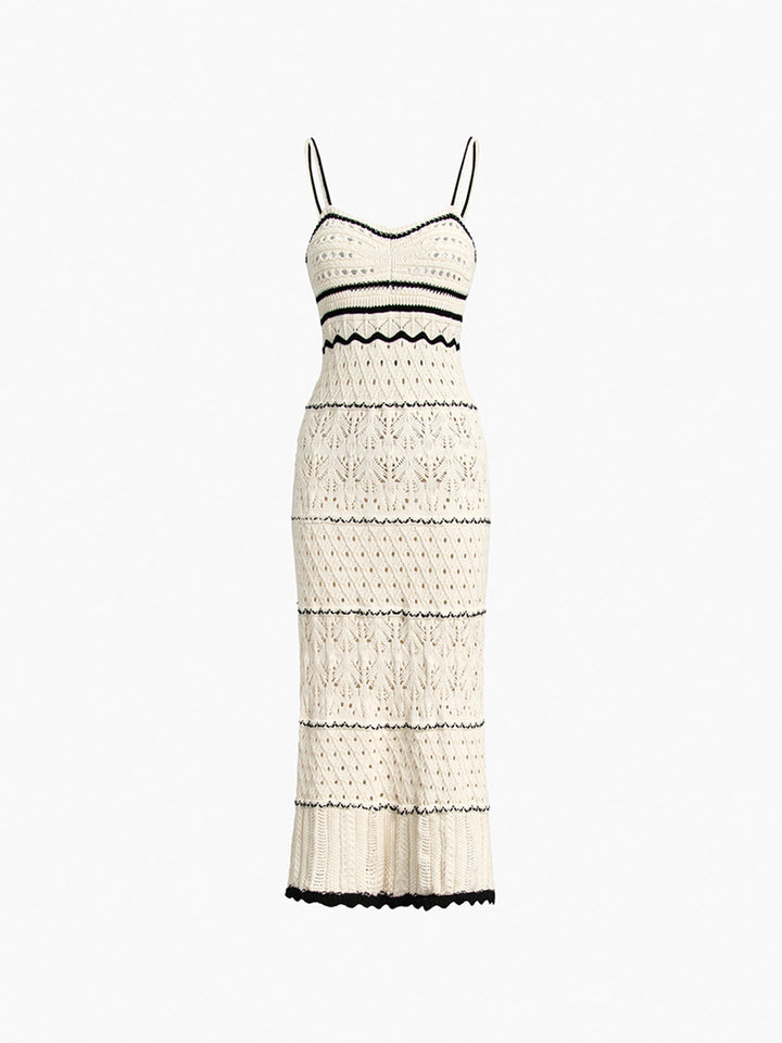 Abito Midi Donna Bohemien Spalline Sottile Stampa Floreale