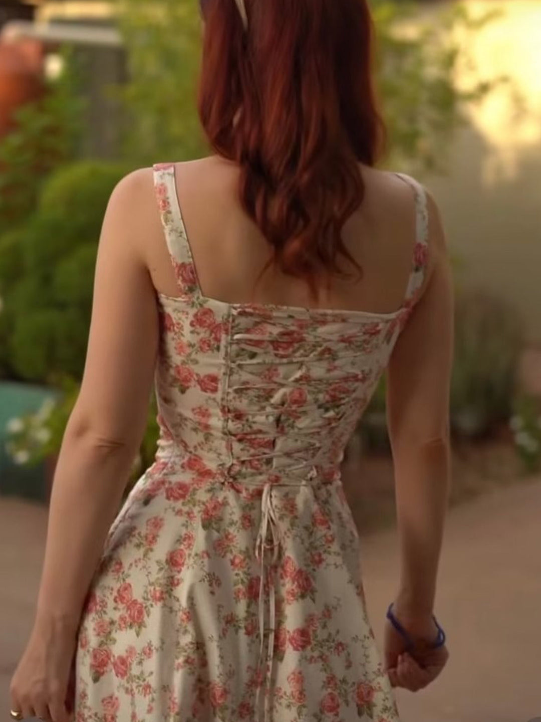 Abito Midi Donna Estivo Motivo Floreale Svasato