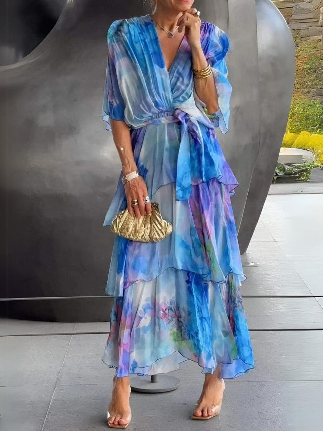 Abito Donna Elegante Scollo a V - Vesarelli