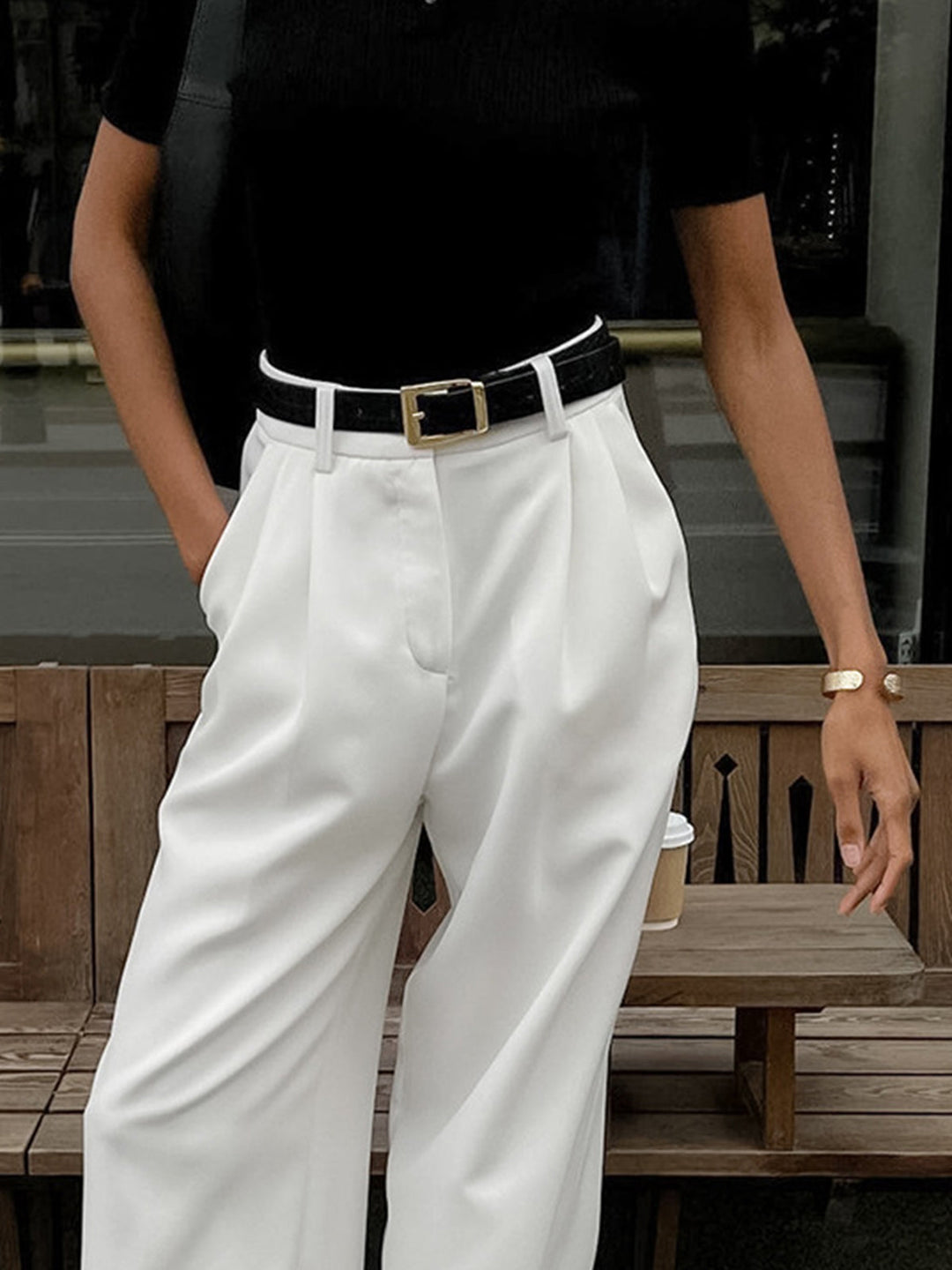 Pantaloni Palazzo Donna Vita Alta Ampia