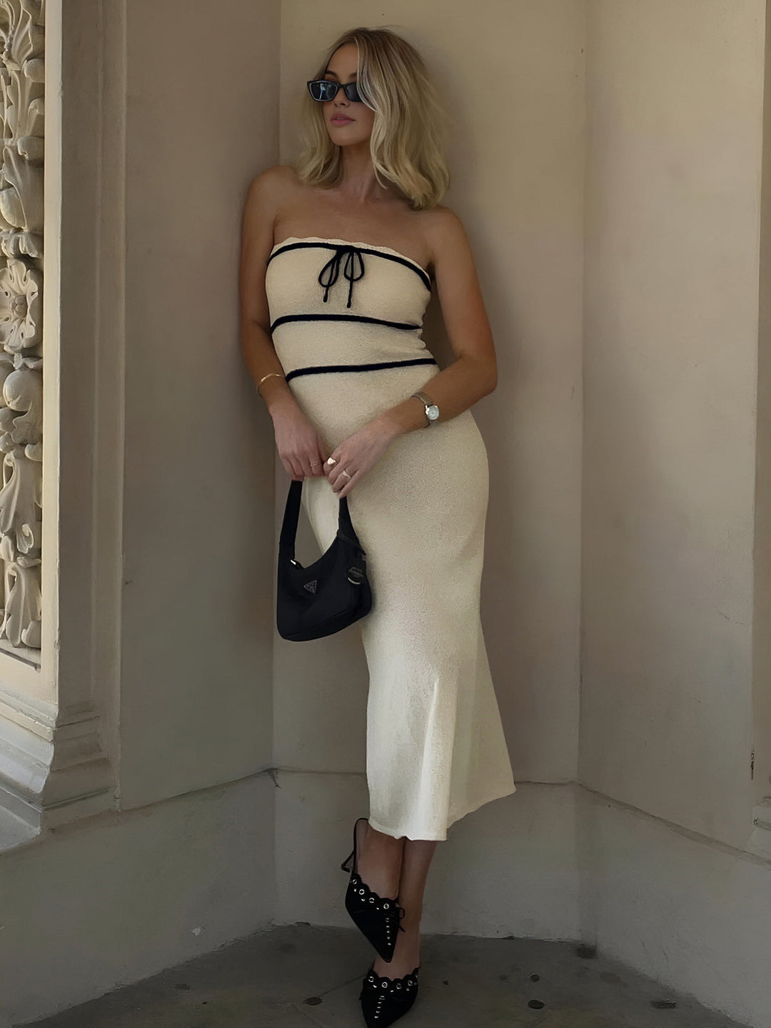 Abito Tubino Donna in Bouclé Vestibilità Midi Elegante