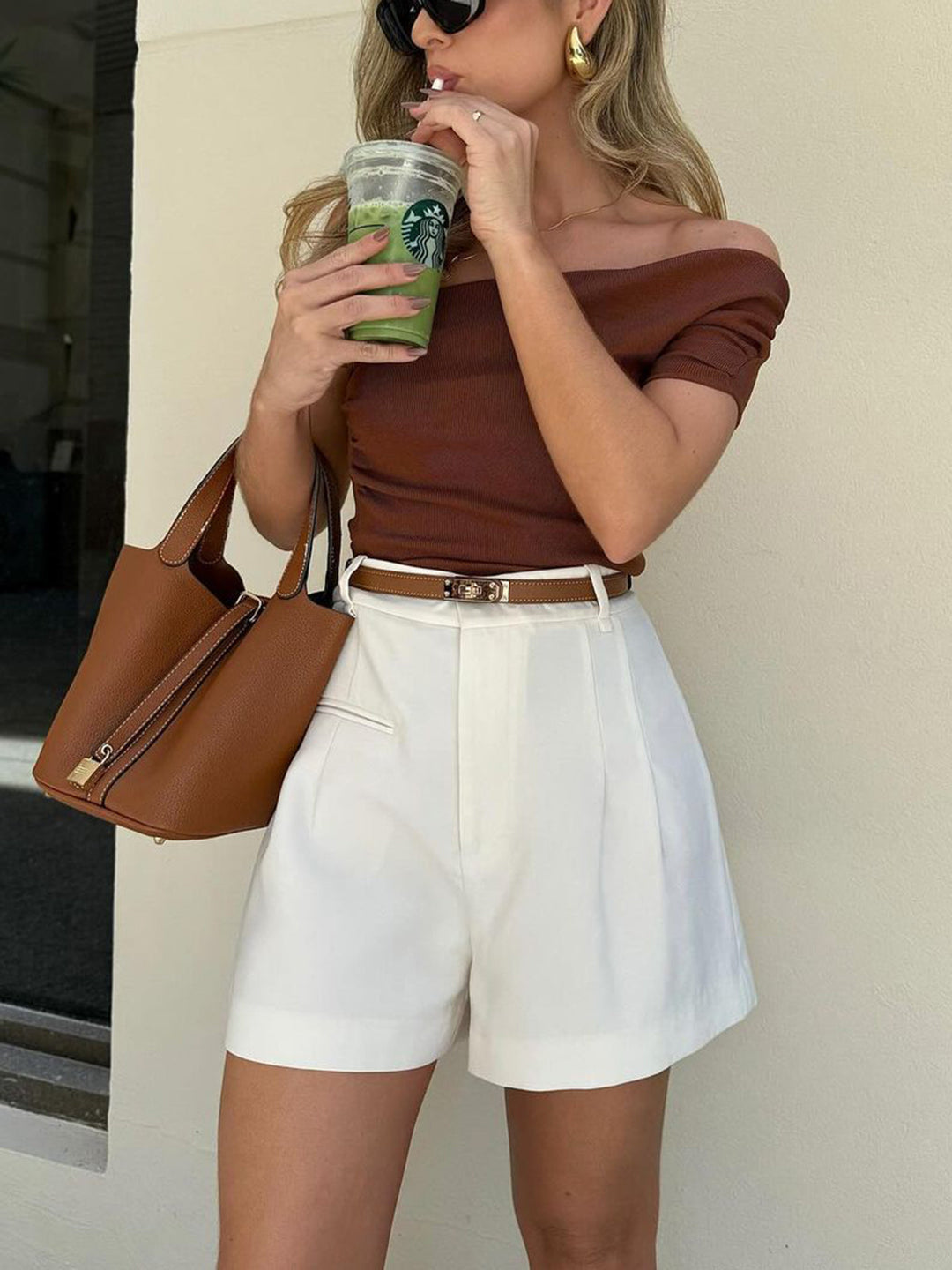 Pantaloncini Donna Eleganti Vita Alta Slim