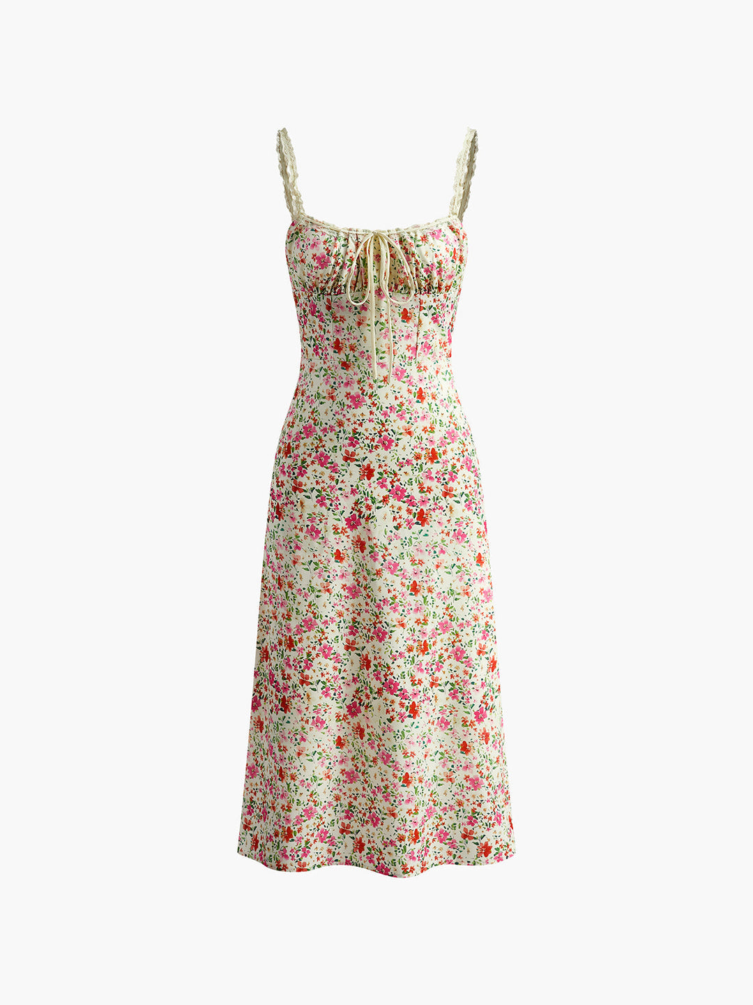 Abito Midi Donna in Tessuto Leggero Spalline Sottili