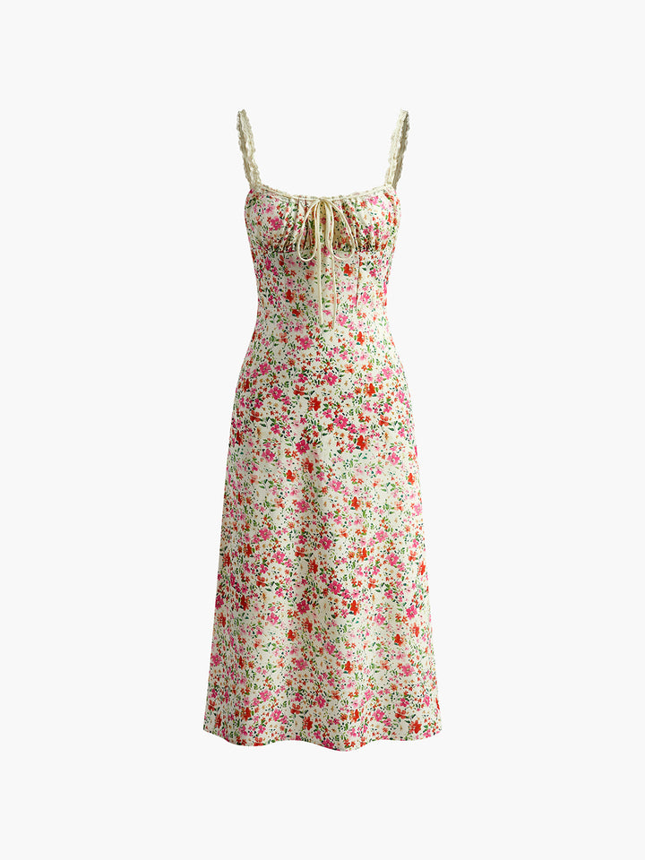 Abito Midi Donna in Tessuto Leggero Spalline Sottili